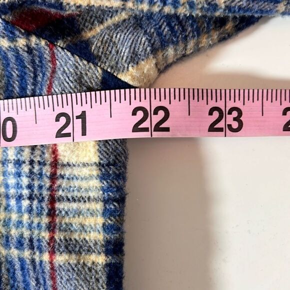 Lord Jim Long Sleeve Checkered Flannel Shirt. Blue, Red, Beige. Size Medium - Picture 6 of 9